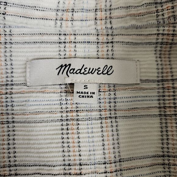 MADEWELL Ex-Boyfriend Corduroy Plaid Flannel Shirt MC063 Small Oversized Baggy - Picture 10 of 16